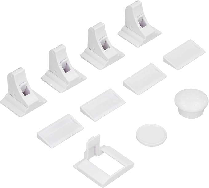 FTVOGUE Child Safety Lock, No Drill Magnetic Cabinet Lock with Rotating Buckle, Prevent Baby From Opening Doors, Ideal for Cabinets and Drawers