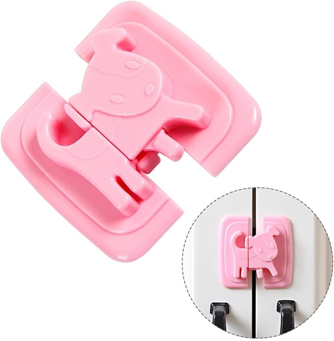 Kisangel 10pcs Dog Pattern Boy Girl Safety Locks Cabinet Latches for Home Appliances No Key Needed Prevents Fingers from Getting Trapped