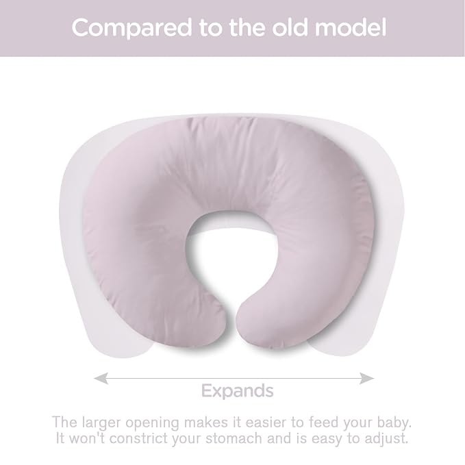 Plushii U-Shaped Nursing Pillow with Washable Cover,Blush | Ergonomic U-shaped breastfeeding support pillow for mom and baby, featuring a soft, breathable and washable cover