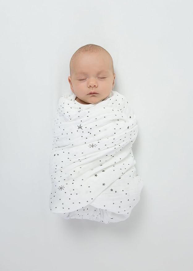Amazing Baby Muslin Swaddle Blanket for Baby Boy & Girl, Receiving Blanket for Newborn, 100% Cotton Swaddle Wrap, Baby Registry & Gift, XLarge 46 x 46 inches, Milestone Blanket, Love You to The Moon