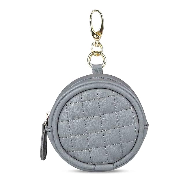 SONARIN Leather Dummy Case with Clasp,Portable Soother Pod Pacifier Case Pacifier Holder Soother Storage Box for Holding 2 Pacifiers or Nipple Shields,Attach to Diaper Bags(Grey)