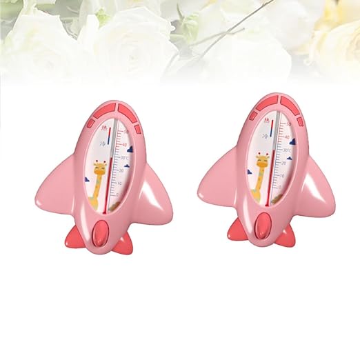 minkissy 2pcs Bathing Water Thermometer Pink Waterproof Floating Temperature Sensor for Newborn Safety Bath Tub Use