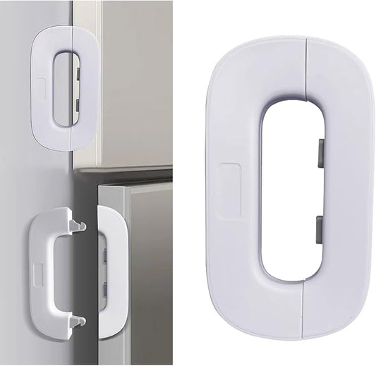WINB Child Safety Strap Locks (1 Pack) - Baby Proof Cabinet & Drawer Locks for Toilet, Fridge, Doors with 3M Adhesive Pads, No Drilling Easy Installation, White