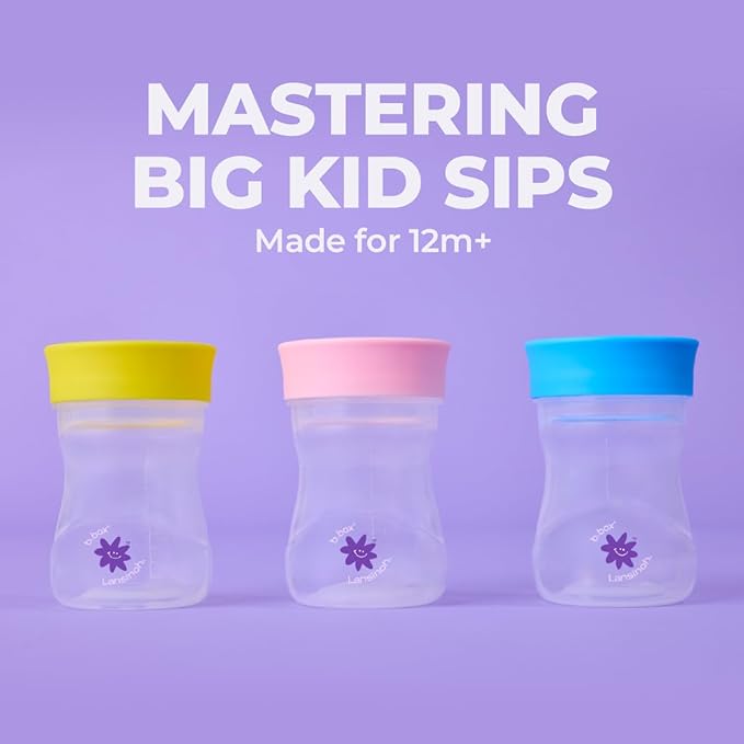 Lansinoh b.box Toddler Training Cup (Ages 12+ Months) | Free-Flow Transition Cup for Toddlers Learning to Drink | BPA-Free, Dishwasher Safe | 8 oz | Lemon
