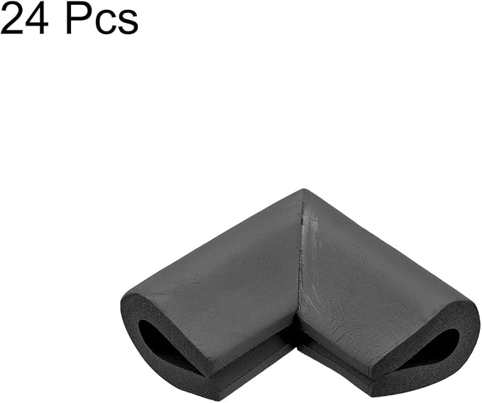 uxcell Corner Guards Edge Protectors, 24Pack U Foam Safety Bumper W Self-Adhesive Tape Furniture Corner Table Edge Guard, 2.16"x1.38"x0.31", Black