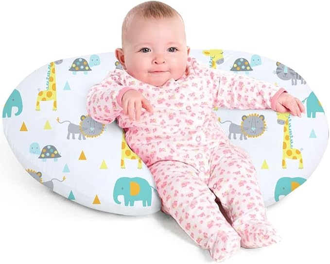 Little Grape Land Nursing Pillow for Infants, Breastfeeding Pillows, Baby Support Pillow for Nursing, Bottle Feeding, Tummy Time with Machine Washable Cover & Breathable Filling, Woodland Animals