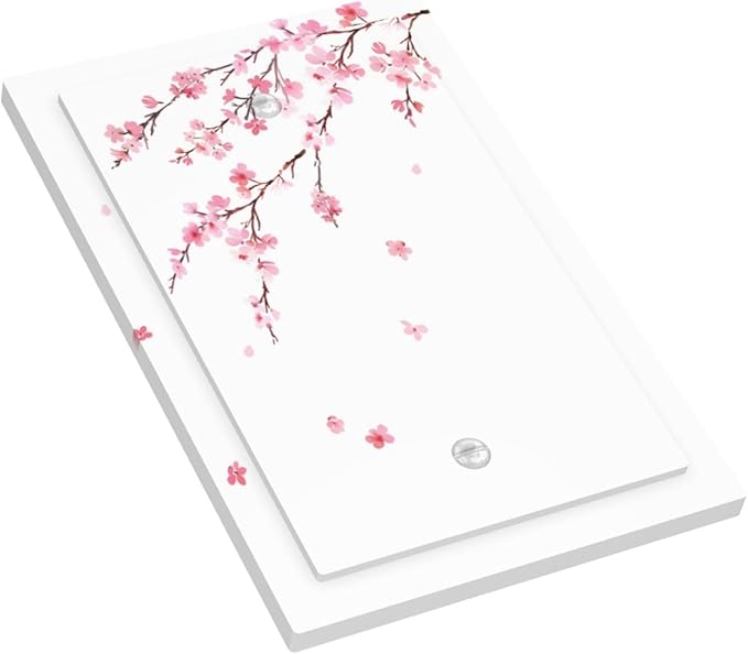 Watercolor Cherry Blossoms Flowers Pink Floral Light Switch Cover Plate 1 Gang No Device Blank Electrical Wall Plates Faceplate Decorative Switch Plate Covers for Bedroom Living Room Decor