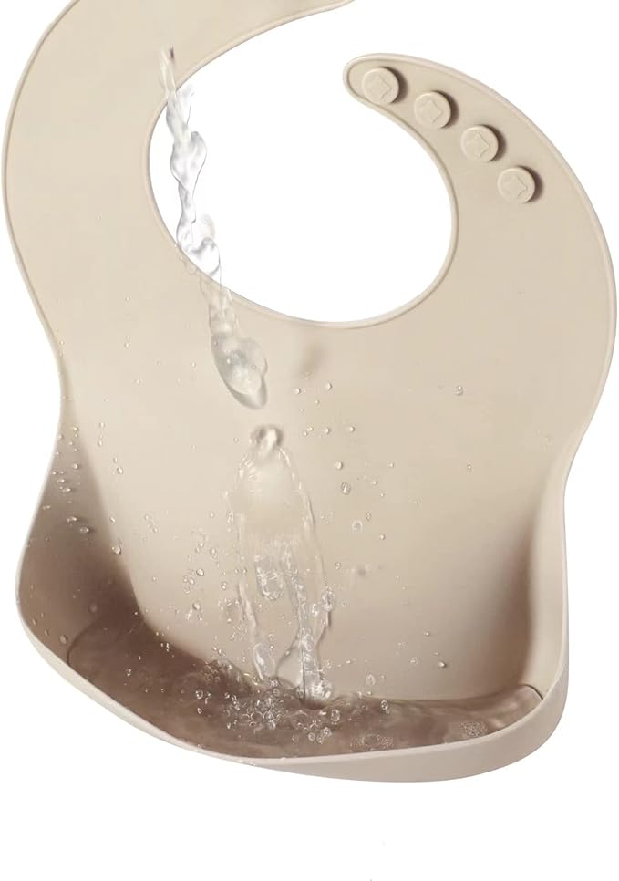 PandaEar Silicone Baby Bib for Girls Boys| Adjustable Waterproof Eating Bibs| BPA Free Soft Durable Silicone Bibs for Babies & Toddlers with Large Pocket Food Catcher