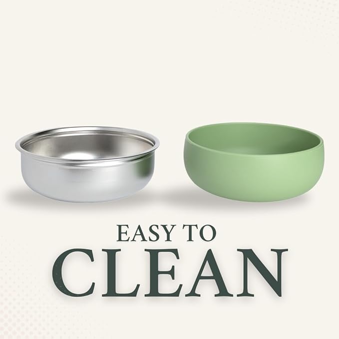 Monkey Proof??Non-Toxic Stainless Steel Child Bowl 5??with Non-Slip Silicone Shell, (Set of 4 bowls) Unbreakable, Mess Free Feeding for Babies, Toddlers, Kids, BPA free (Garden Party)