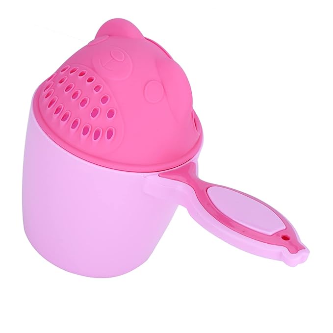 RiToEasysports Baby Bath Cup, Baby Shampoo Cup Cute Kid Wash Hair Rinser Bathing Flusher Protection Eye for Kids Green Pink (Pink)