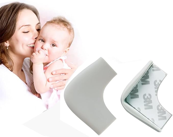 Corner Protector for Baby (8 Pack), Safety Silicone Corner Guards ??Childproof Protectors for Sharp Table & Furniture Edges, Soft & Non-Toxic, Easy Installation, Fits All Surfaces ??White
