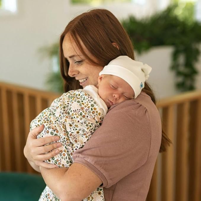 Little Unicorn Premium Stretch Knit Swaddle Blanket | Super Soft with Optimal Stretch & Breathability for swaddling (Pressed Petals)