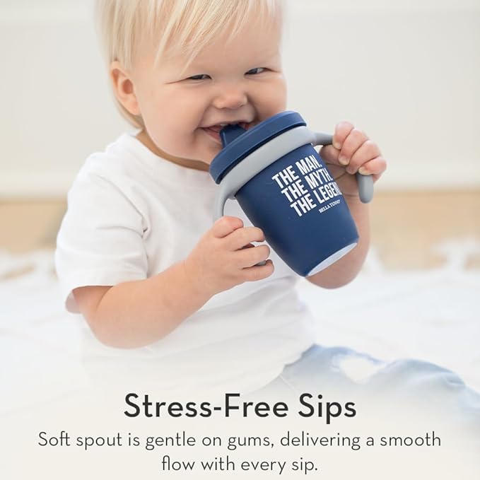 Bella Tunno Happy Sippy Cup - Transition Sippy Cups for Baby 6 Months and Older with Removable Handles and Non-Toxic, BPA Free Silicone, Hello Sunshine, 8 oz