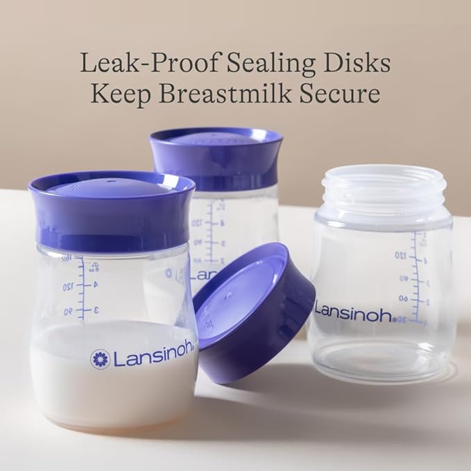 Lansinoh Breastmilk Storage Bottles 5oz BPA & BPS-Free Pump-to-Storage Feeding Bottles Compatible Breast Pumps and Nipples (Pack of 12)