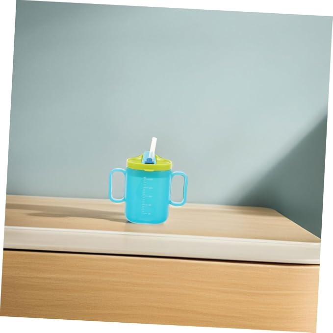 Holibanna 2pcs Training Cup Safe Drinking Cup with Straw Double Handle Design for Elderly Convenient Capacity for Home and Travel