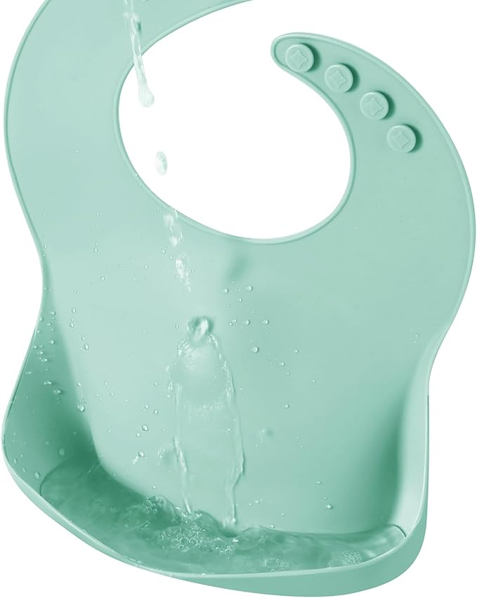 PandaEar 3 Pack Silicone Bibs for Boys Girls for Babies & Toddlers, Waterproof Feeding Bib with Large Food Catcher, BPA Free