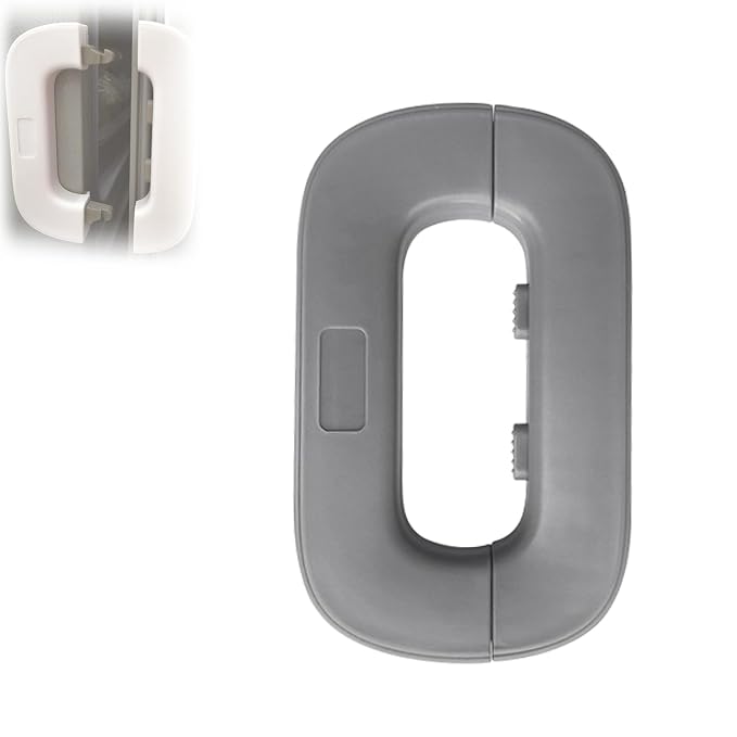Self-Adhesive Fridge Lock Latch System, Fridge Lock, Refrigerator Lock for Kids, Multifunctional Anti-Pinch Cabinet Door Lock, for Prevent Protect Children Search The Refrigerators (Grey)