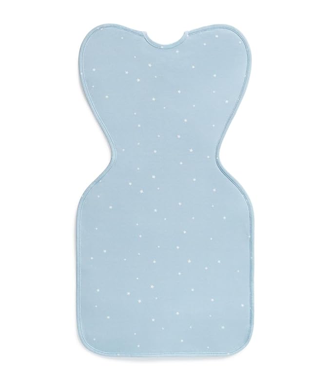 Love to Dream Swaddle Up Original, Arms Up Position, Light and Ultra Breathable Cotton - Wearable Blanket - 1.0 TOG - (20-24°C) Ideal for Moderate Temps, Medium 13-19lbs, Twinkle Powder Blue