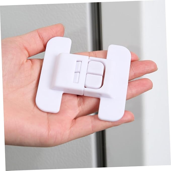 10 Pack Child Safety Cabinet Locks Baby Proof Drawer Locks for Kitchen Fridge Cupboard Child Locks Anti-Clip Hand Lock Buckle 2.75X2.75X0.39 Inch for Home Childproofing
