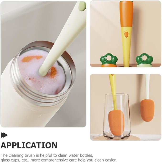 2Pcs Cleaning Brush for Water Bottles Bottle Cleaning Brush for Stain Removal Suitable for Glass Cups