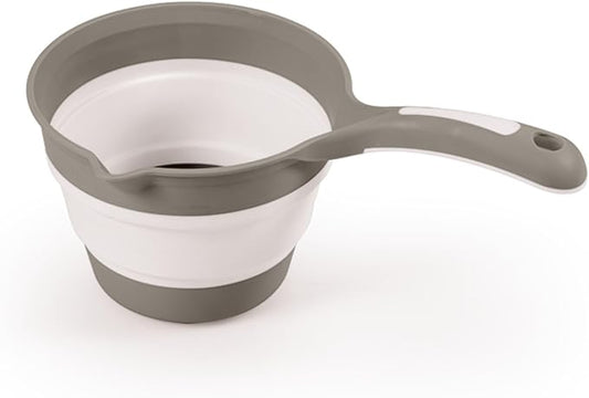 DOLU Foldable Bath Ladle for Compact Toddler Wash Tub, Portable and Space Saving Design Ideal for Ages 6 Months and Older, Grey