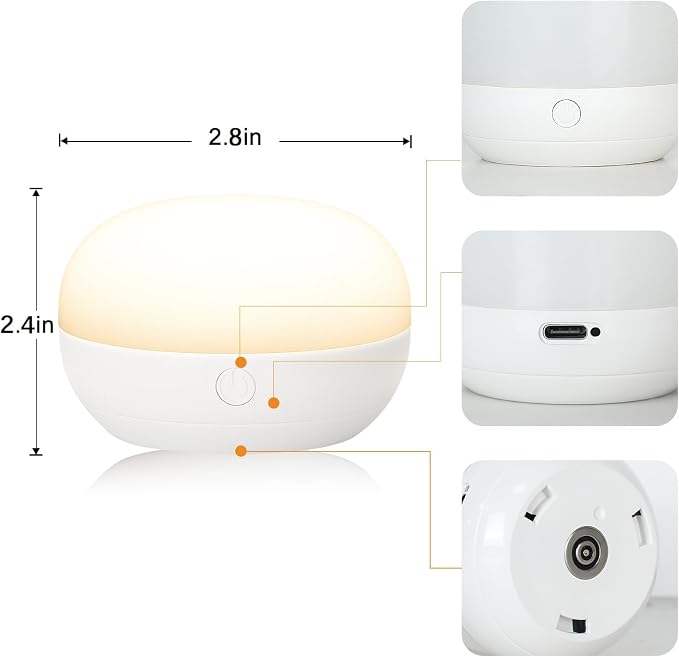 Rechargeable LED Night Light for Kids - Dimmable Bedside Lamp with Remote Control, Portable Baby Night Light with 17 Colors Changing & Timer Setting for Baby Nursery Toddler Room Breastfeeding