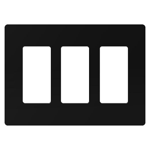 ENERLITES - SI8833-BK-STICKER Screwless Decorator Wall Plates Child Safe Outlet Covers, Size 3-Gang 4.68" H x 6.53??L, Unbreakable Polycarbonate Thermoplastic, SI8833-BK, Glossy, Black