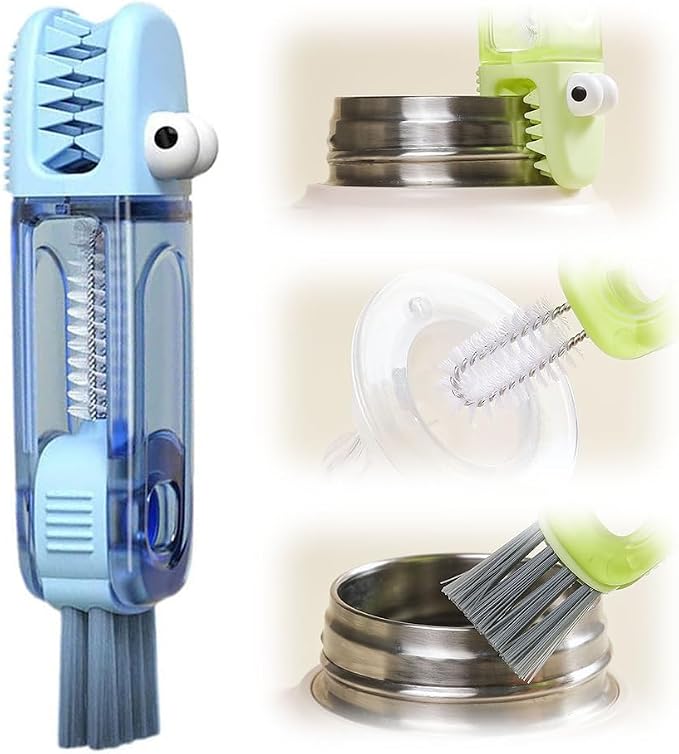 Upgraded 3 in 1 Cup Lid Cleaning Brush, 2026 Multifunctional Lid Cleaner Brush, Portable Crevice Cleaning Brush Set for Baby Bottle Gap Tight Spaces