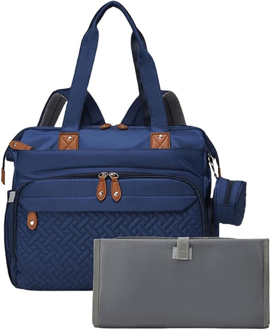 Diaper Bag Backpack with Changing Pad, Pacifier Case, Multi Functional Backpack Mommy Bag with Insulated Pockets (Blue)