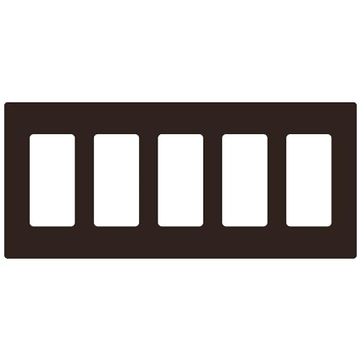 ENERLITES Screwless Decorator Switch Cover, Five Gang Outlet Wall Plate, Standard Size 5-Gang 4.68" x 10.14", Unbreakable Polycarbonate Thermoplastic, UL Listed, SI8835-BR, Brown