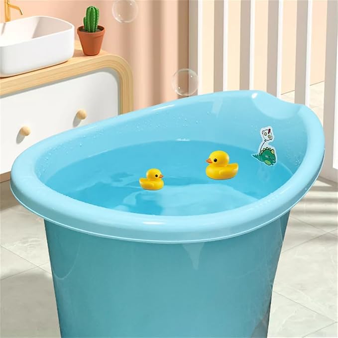 Toddler Bath Tub with Seat,Children's Bathtub 0-3 Years Old,Larger Bath for Bigger Kids at Bathtime (Blue)
