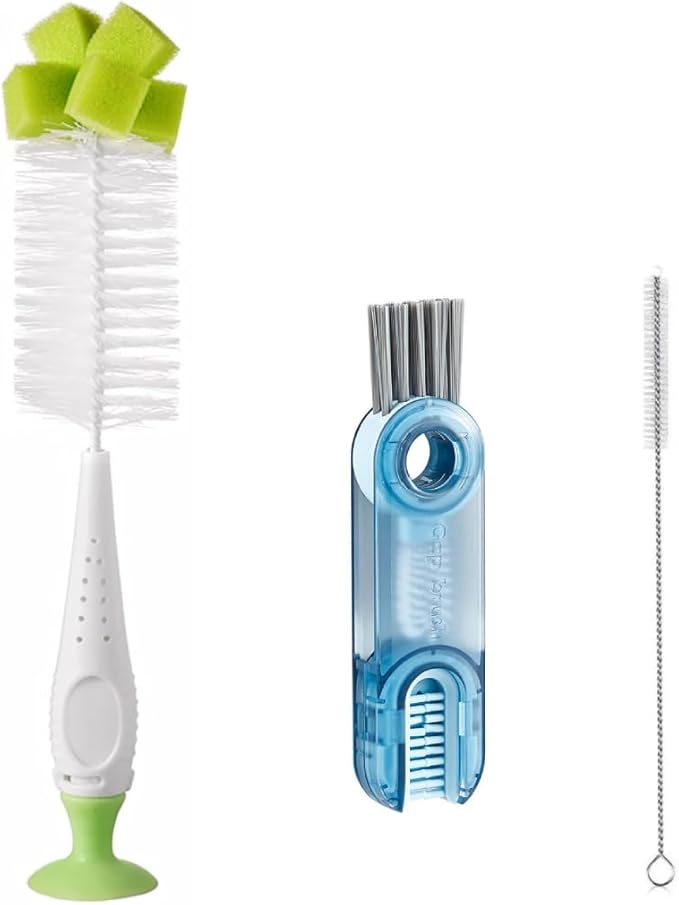 Sponge Bottle Cleaner, 4-in-1 Cup Lid Gap Brush Cleaner, Silicone Bottle Cleaning Brush for Tumbler, Water Bottle, Baby Bottle, Straws