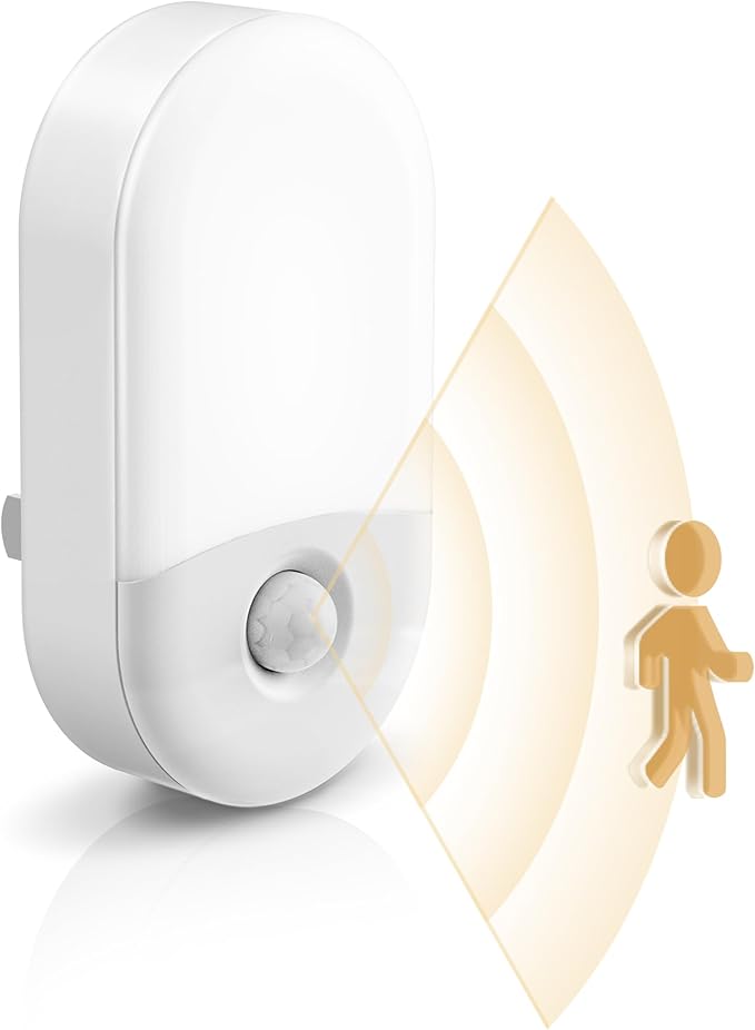 L LOHAS LED Motion Sensor Night Light, 2Pack, Motion Activated Night Light, Night Lights Plug into Wall Motion Sensor, 3000K Warm White, Adjustable Brightness 30/60LM, for Kids Adults Bathroom Bedroom