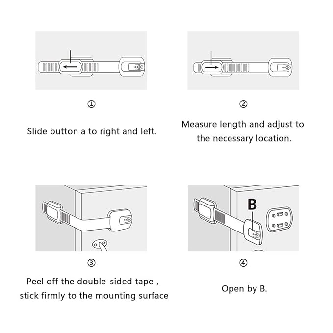 Baby Safety Locks - Child Proof Adjustable Latches for Cupboard Doors and Drawers Dresser Doors Closet Toilet Seat Oven Refrigerator Appliances,8 Pack Brown,Free 9 Extra Adhesive Pads