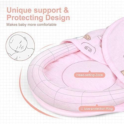 Organic Cotton Baby Swaddle Blankets Soft, Unisex Baby Blanket Wrap for Newborn Baby Boys Girls, Skin Friendly Wearable Swaddling Sleep Sack Calms Startle Reflex (Button, Peachpink, 0-3 Months)