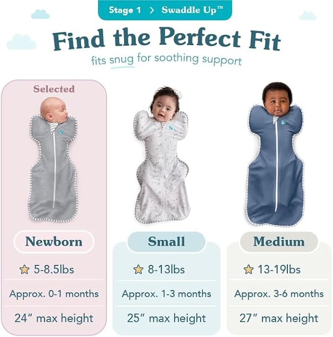Love to Dream Swaddle Up, Stripe Pink, Newborn, 5-8.5 Lbs., Dramatically Better Sleep, Allow Baby to Sleep in Their Preferred Arms Up Position for Self-Soothing, Secure Fit Calms Startle Reflex