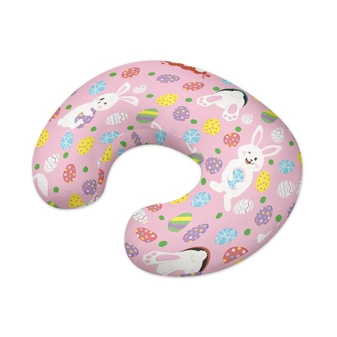 Breastfeeding Pillow Cover Boys Girls, Easter Bunny Baby Nursing Pillow Case for Newborn, Soft Fabric Fits Snug On Infant