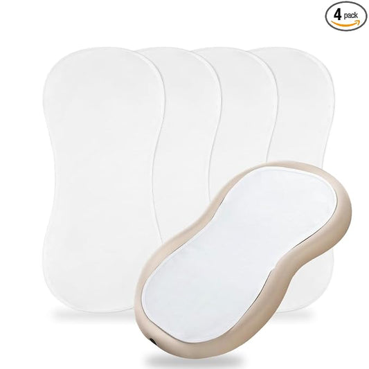 Thicker 4-Pack Waterproof Changing Pad Liners - Ultra Soft & Absorbent for Baby, Fits Keekaroo Peanut Changer & Standard Pads, Machine Washable, Two-Sided Design (15"x26.5")
