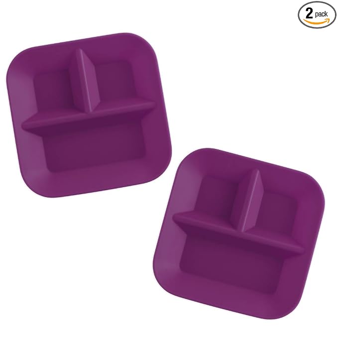 | 100% Silicone Plates for Babies & Kids | MADE IN THE USA | BPA, BPS, Lead, Cadmium, PVC, & Phthalate Free | Children's Divided Placemat Set | Plum, 2 pack