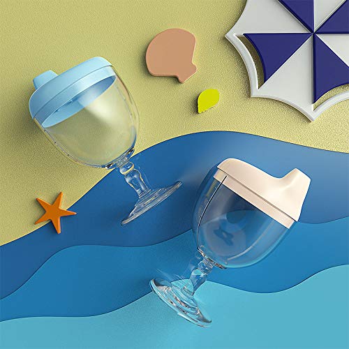 No Spill Wine Sippy Cup, Fancy Wine Glass Sippy Cup Spill Proof for Baby, Toddler, and Child, Goblet Style Great for Your Prince & Princess Holidays Birthday Party Celebration, 5 Ounce (White)