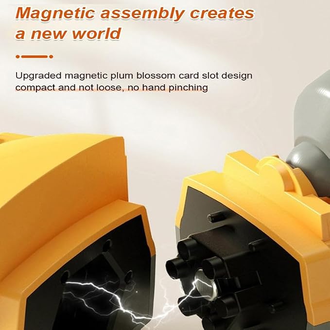 Magnetic Transform Engineering Car Assembled Toys with Storage Box, Toys for Toddlers 3-4 Magnetic Blocks for Kids Age 3-5 4-8 Outdoor Toddler Activities Toys (Engineering Series (35 Pieces))