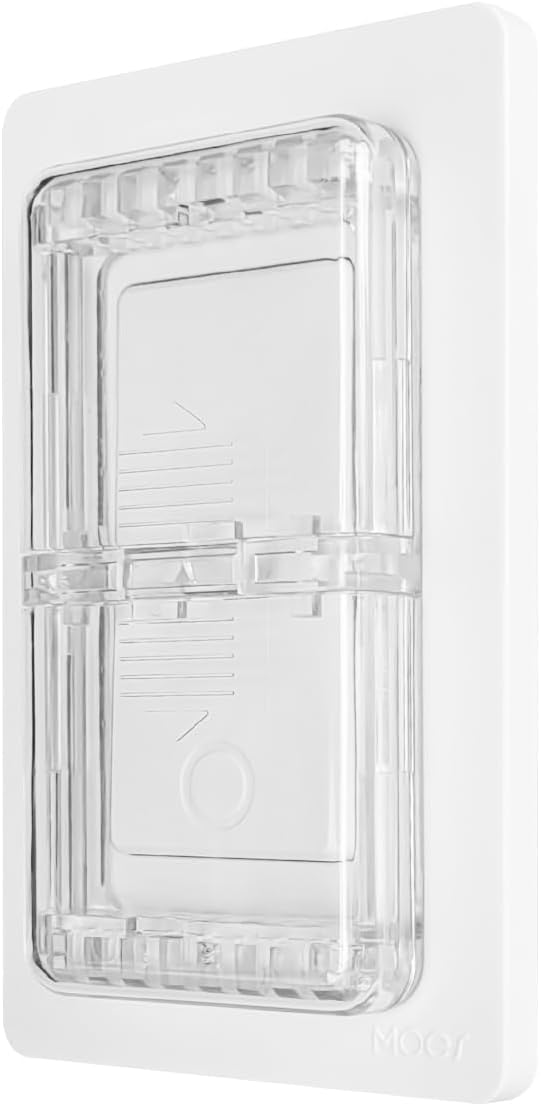 Light Switch Guard for Screwless Wall Plate, ILIVABLE Child Proof Self-Adhesive Rocker Switches Cover Prevents Kids or Accidental Turned On/Off Switch While Allowing Access (Clear, 2 Pack)