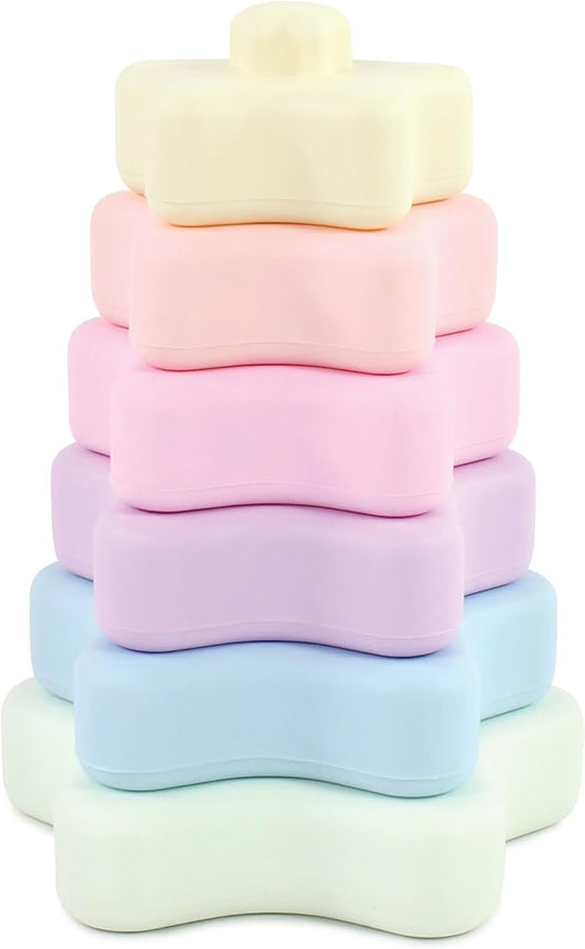 Hudson Baby Silicone Stacking Toy, Star, One Size