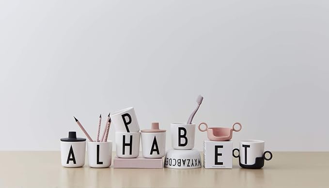 Design Letters Sippy Cup Lids for Melamine Cups Designed in Denmark | Durable Drink Lid for Babies, Toddlers & Kids | BPA & BPS Free, Food Safe Toddler Sippy Cup Lids | Dishwasher Safe Tight Fit Lids