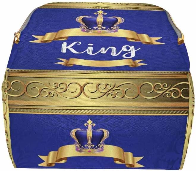 InterestPrint Personalized Mommy Diaper Bag with Name, Golden Crown with Sapphire Custom Fashion Shoulder Bag Casual Daypack Backpack for Travel