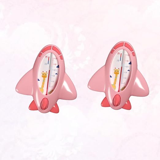 GARVALON 2pcs Bathing Water Thermometer Pink Adorable Floating Temperature Gauge for Newborn Safety and Bath Time Monitoring
