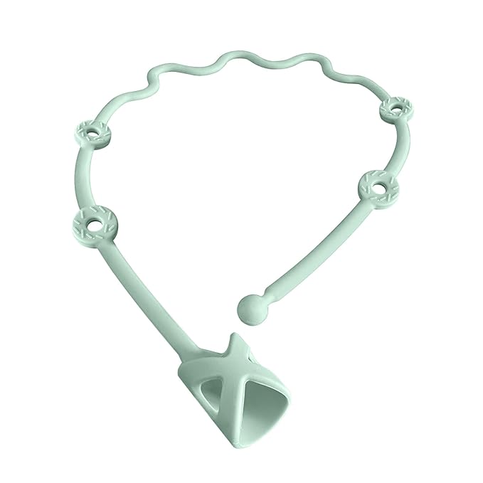 Baby Spoons Self Feeding 6+ Months Holder Strap Highchair Accessories-Gelinor Feeding Aid for Keep Spoon and Forks Set Close at Hand and Off The Ground(Green)-No Spoon