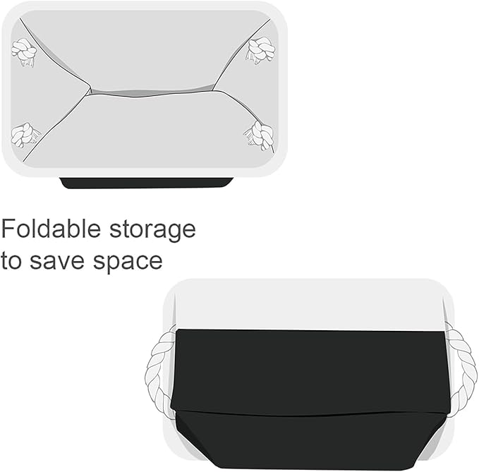TheWarmHome Storage Bins for Shelves - 6 Pack 11.8x7.8x5.2 inch Collapsible Storage Cubes, Basket for Gifts Empty Closet Organizing Dog Toy Box (White & Black)