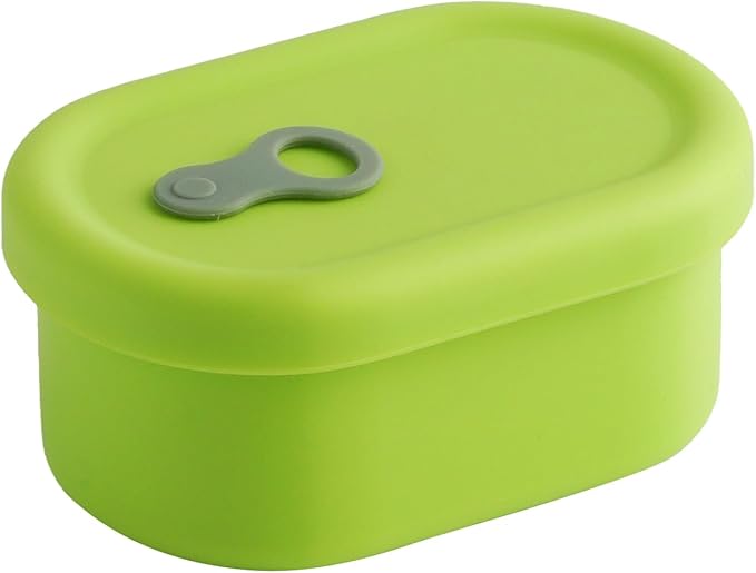 Premium Korean-Made Silicone Airtight Food Container with Steam Vent ??BPA Free, Leakproof, Microwave & Freezer Safe Meal Prep. & Leftovers Storage (Green Apple, 7 floz)