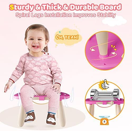 Kikidex Toddler Toys for 1-3 Years, Sturdy Magnetic Doodle Board, Reusable, No Mess, Educational Learning Toys for Kids' Birthday (Rose)